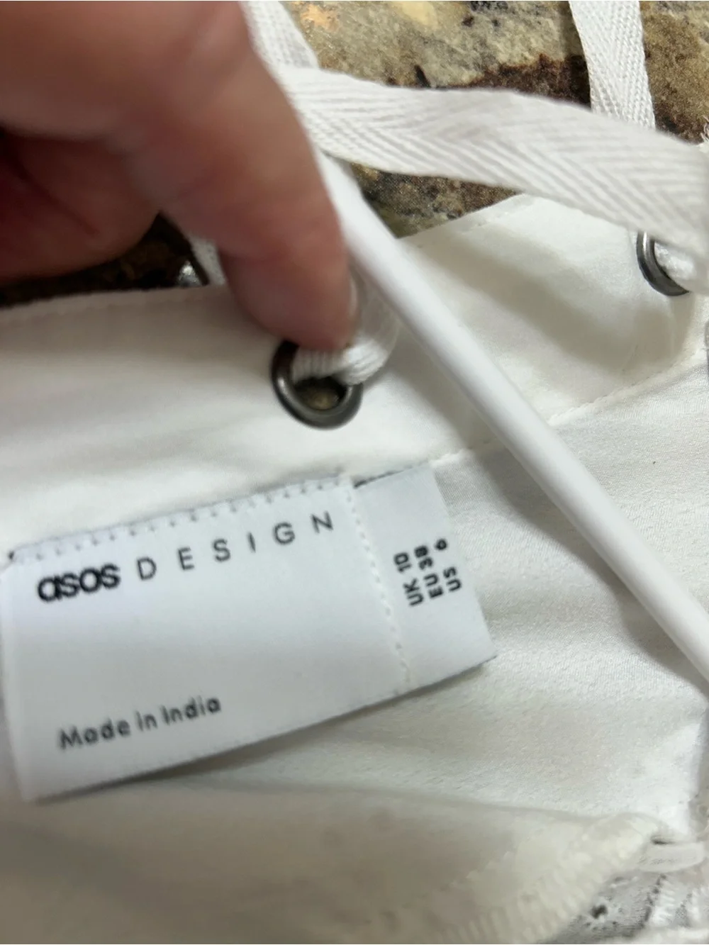 ASOS White Tiered Eyelet V-Neck Midi Dress Size 6 (Stock pic) - Picture 5 of 5